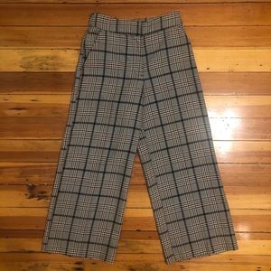 Plaid wide leg pants